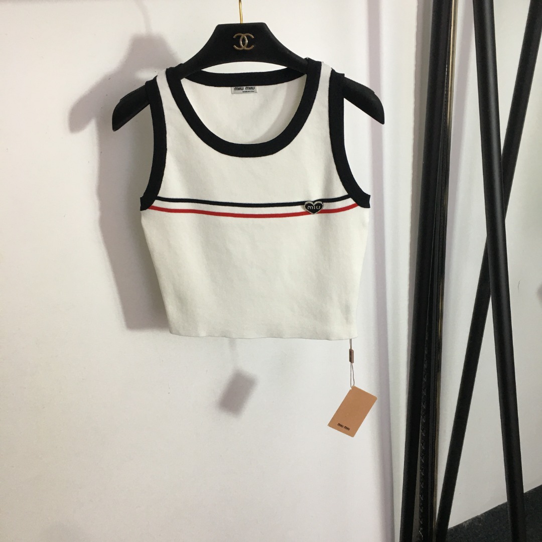 Miumiu Love Slim Fit Knitted Tank Top-Luxeon
