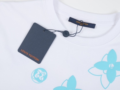 . Spring/Summer Monogram Flower Short Sleeve T-shirt-Luxeon