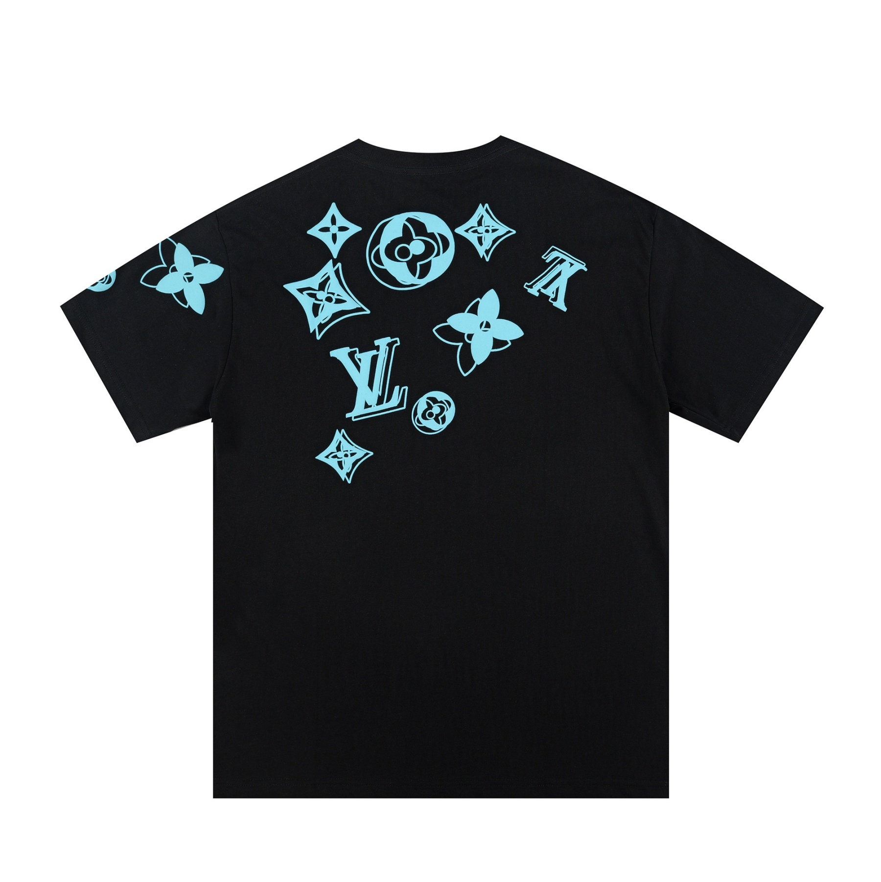 . Spring/Summer Monogram Flower Short Sleeve T-shirt-Luxeon