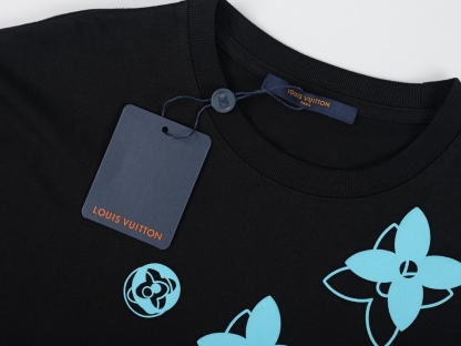 . Spring/Summer Monogram Flower Short Sleeve T-shirt-Luxeon