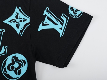 . Spring/Summer Monogram Flower Short Sleeve T-shirt-Luxeon