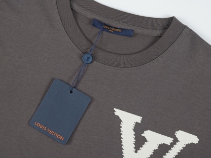 . Large Letter Logo Couple Short Sleeve T-shirt-Luxeon