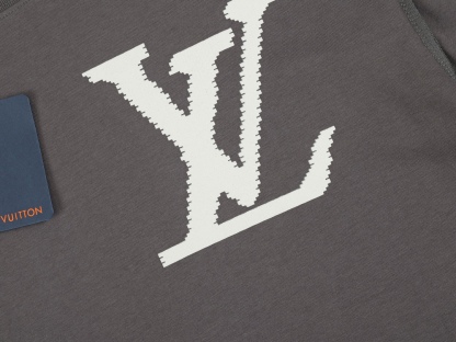 . Large Letter Logo Couple Short Sleeve T-shirt-Luxeon