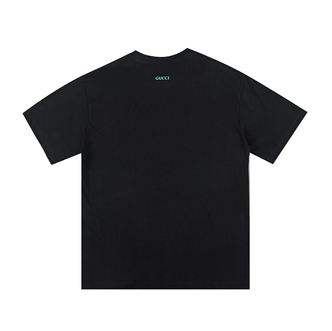 G style Blue Double G Embroidered Unisex Short Sleeve T-shirt-Luxeon