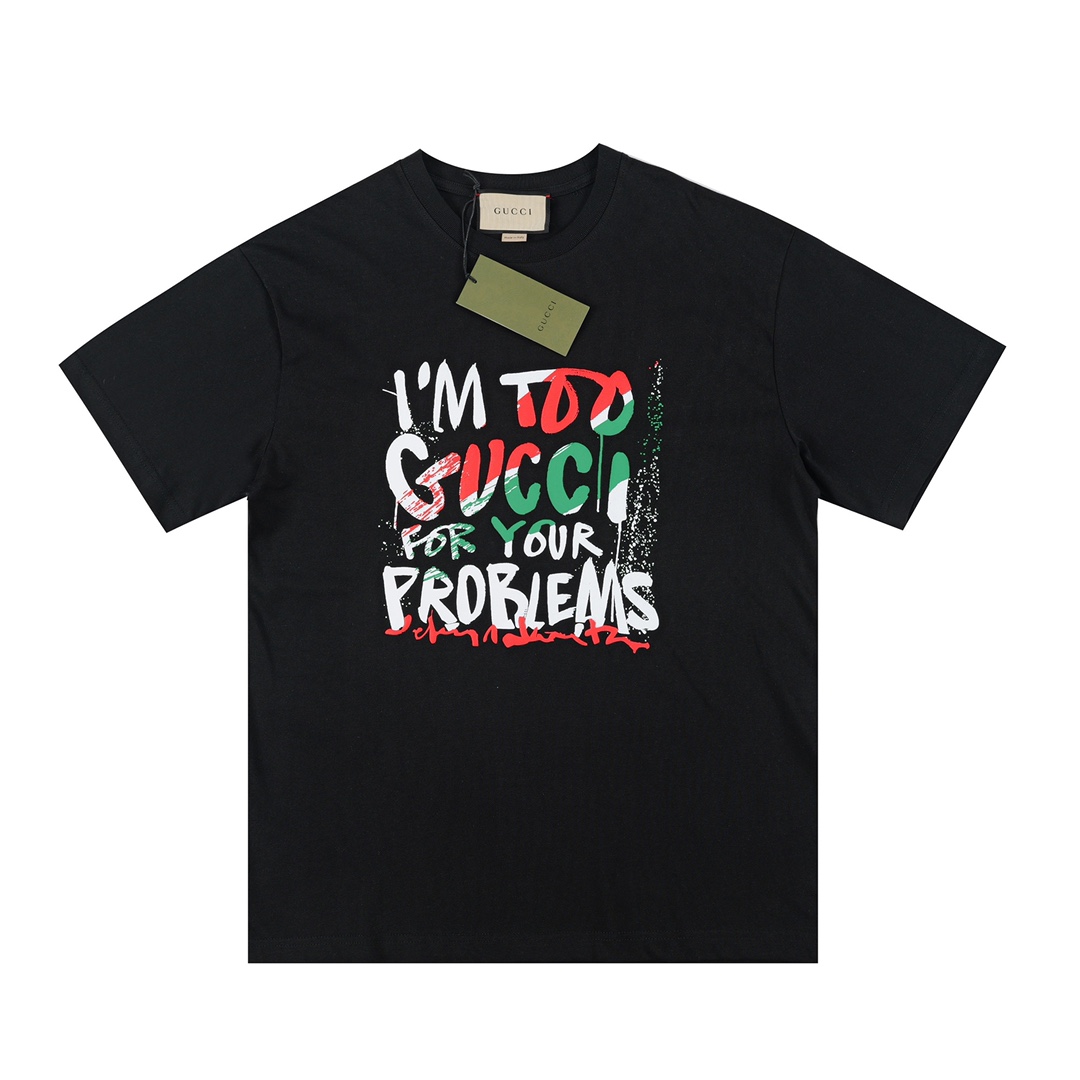 G style Red Green Letter Unisex Short Sleeve T-shirt-Luxeon