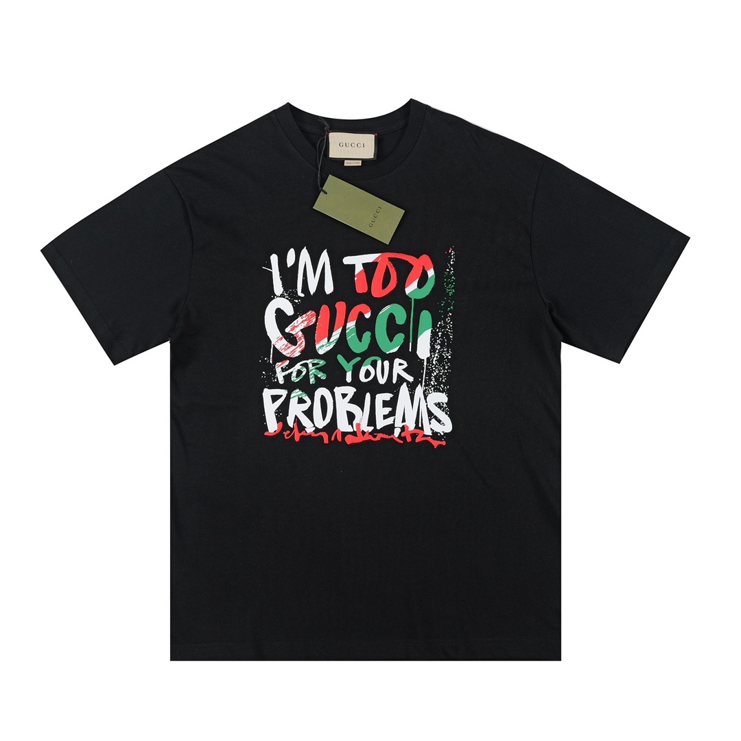 G style Red Green Letter Unisex Short Sleeve T-shirt-Luxeon