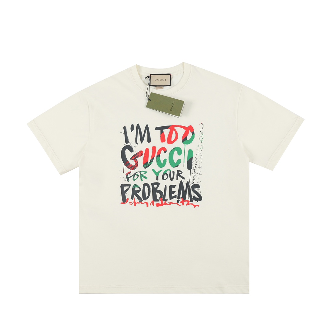 G style Red Green Letter Unisex Short Sleeve T-shirt-Luxeon