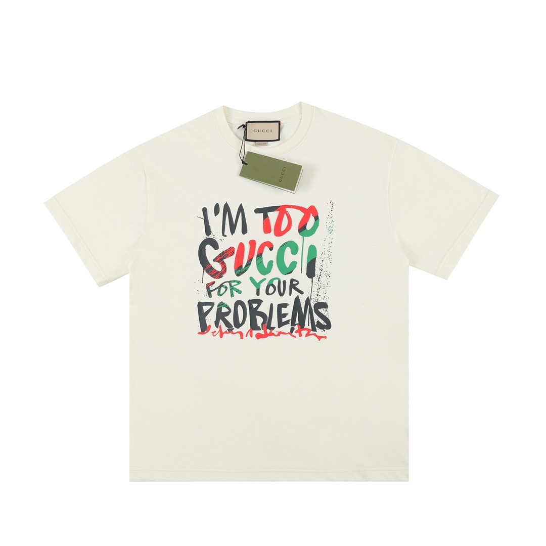 G style Red Green Letter Unisex Short Sleeve T-shirt-Luxeon