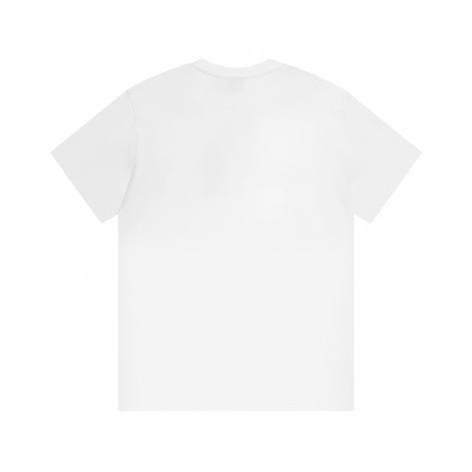 D style Gradient Letter Flower Embroidery Short Sleeve T-shirt-Luxeon