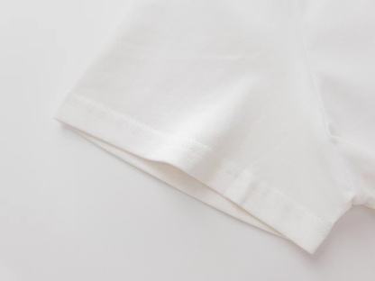 D style Gradient Letter Flower Embroidery Short Sleeve T-shirt-Luxeon