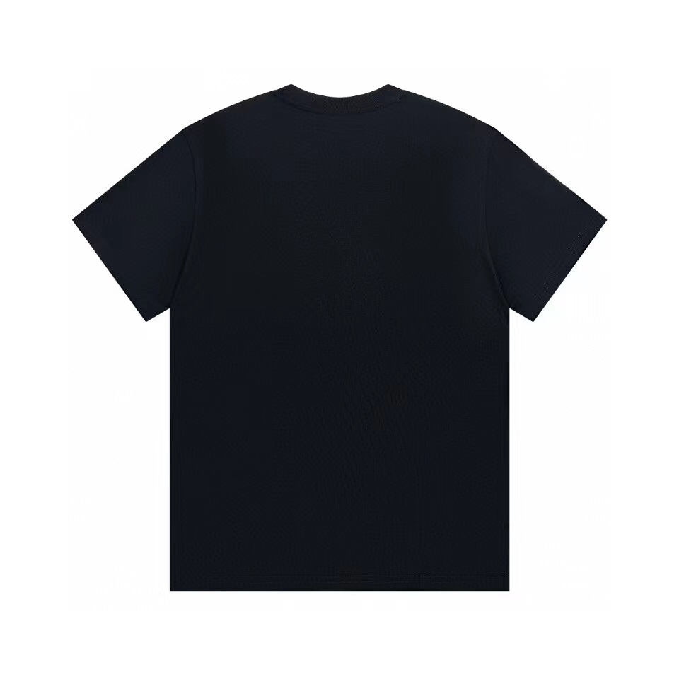 D style Gradient Letter Flower Embroidery Short Sleeve T-shirt-Luxeon