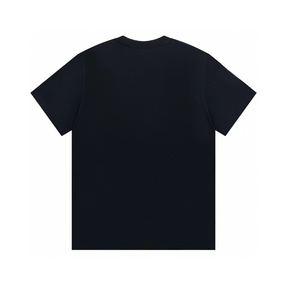 D style Gradient Letter Flower Embroidery Short Sleeve T-shirt-Luxeon