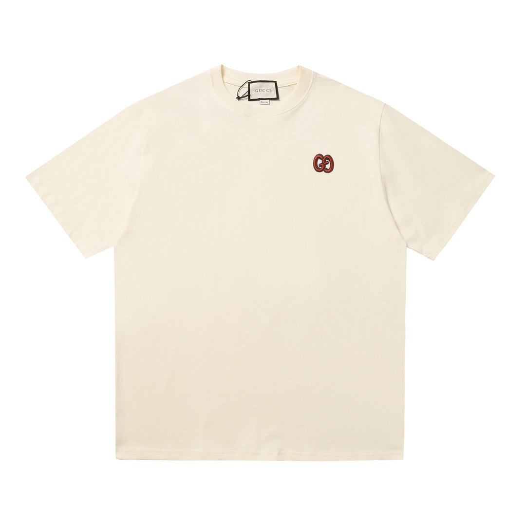 G style Double G Embroidery Logo Short Sleeve T-shirt-Luxeon