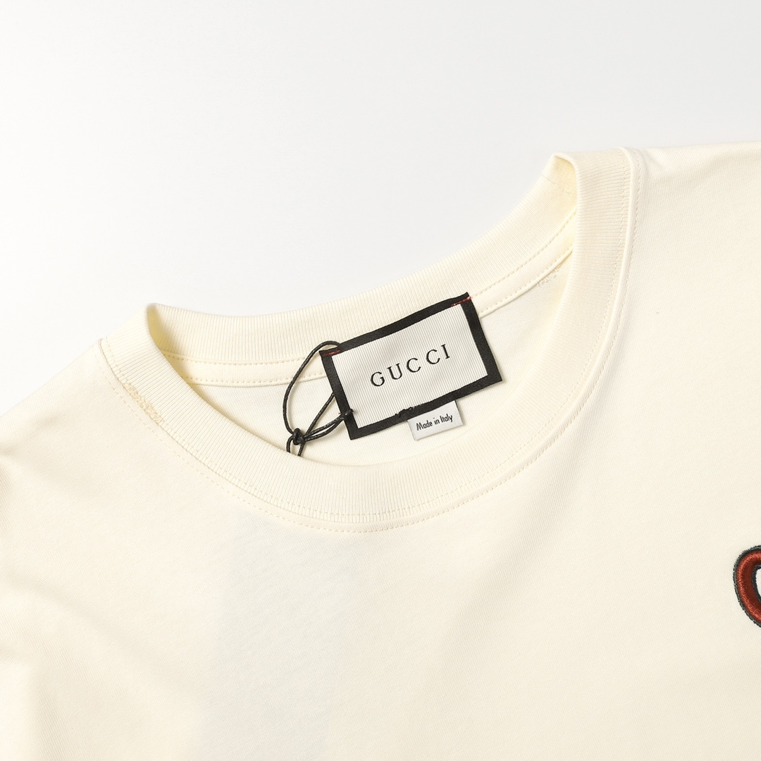 G style Double G Embroidery Logo Short Sleeve T-shirt-Luxeon