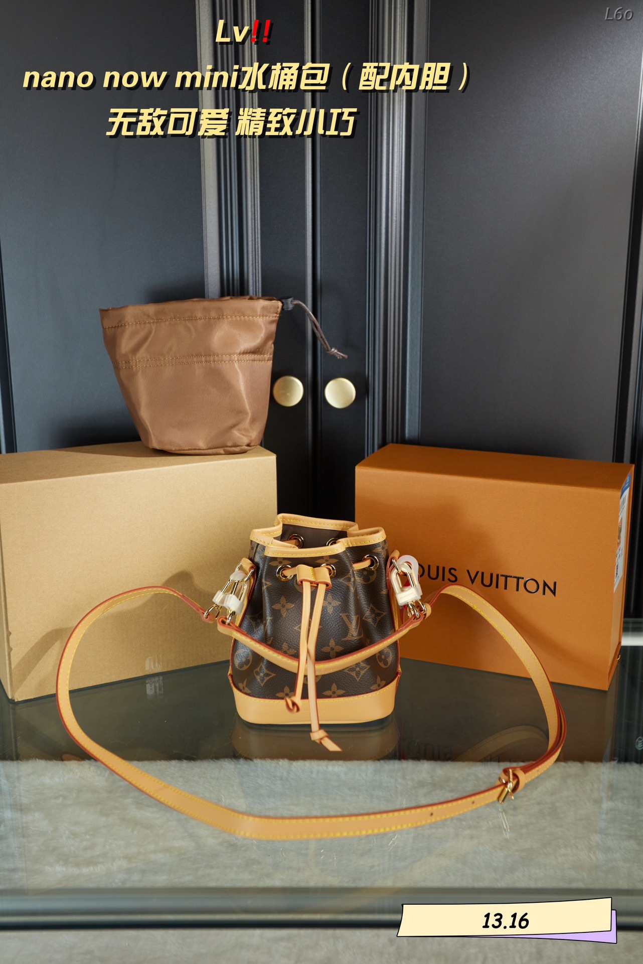 L style nano noe mini bucket bag