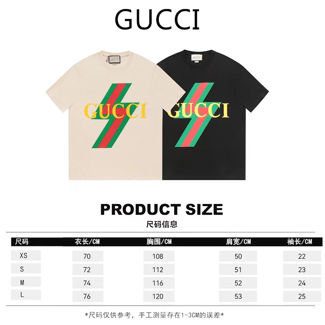 G Style Spring and Summer New Lightning Letter Logo Printed Short Sleeve