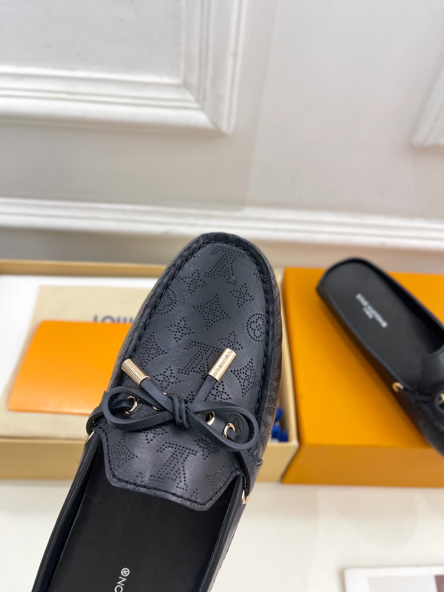 L Style Classic versatile bowknot loafers, half slippers