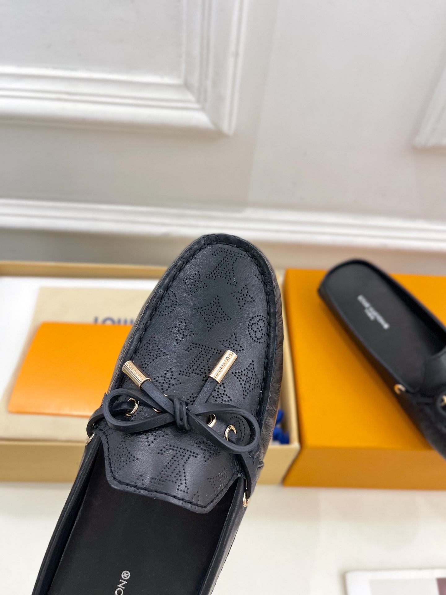 L Style Classic versatile bowknot loafers, half slippers