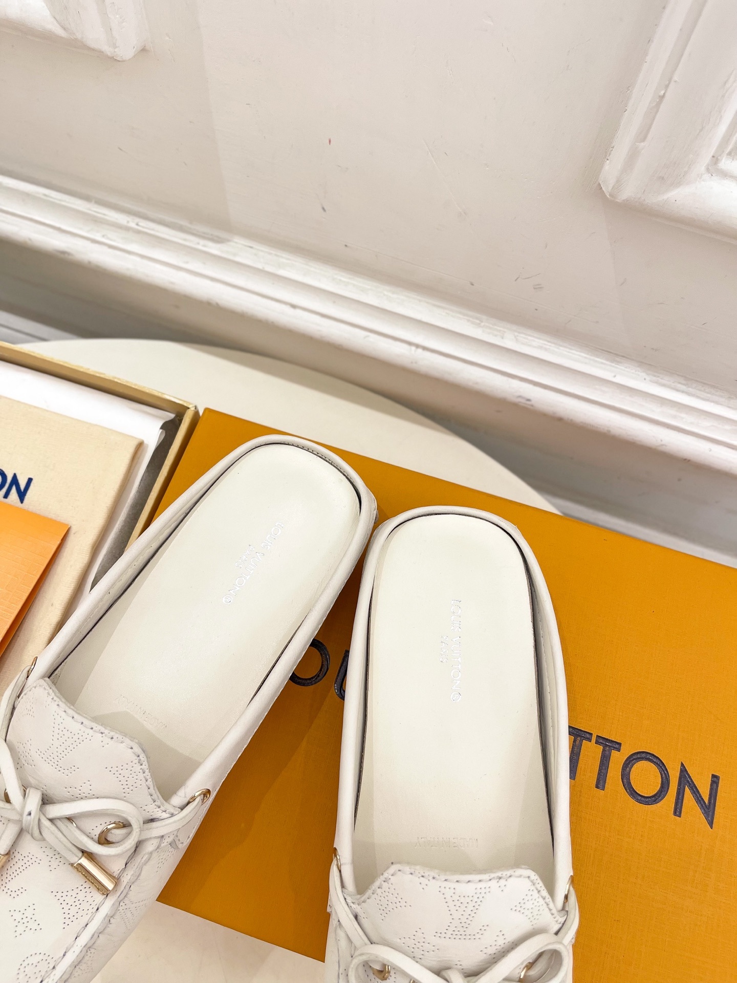 L Style Classic versatile bowknot loafers, half slippers