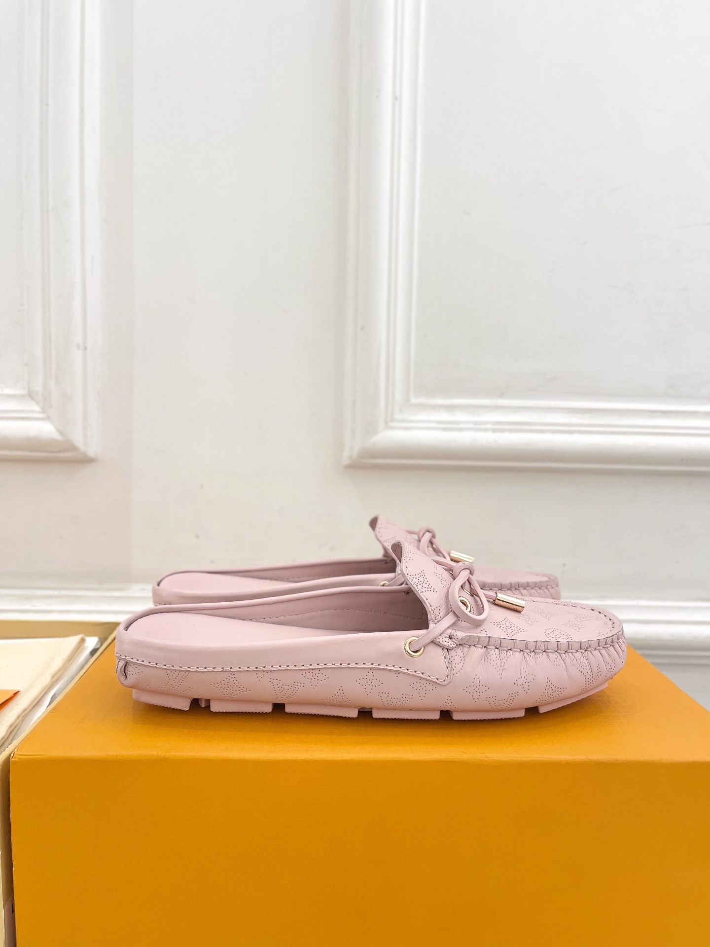 L Style Classic versatile bowknot loafers, half slippers