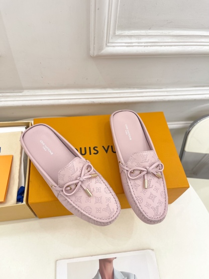 L Style Classic versatile bowknot loafers, half slippers