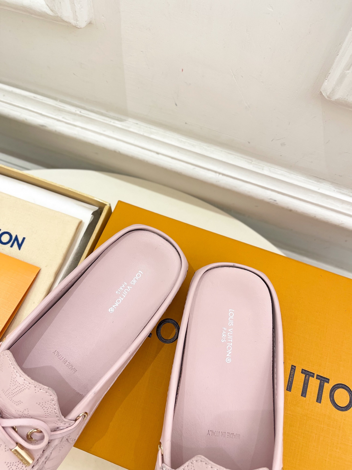 L Style Classic versatile bowknot loafers, half slippers