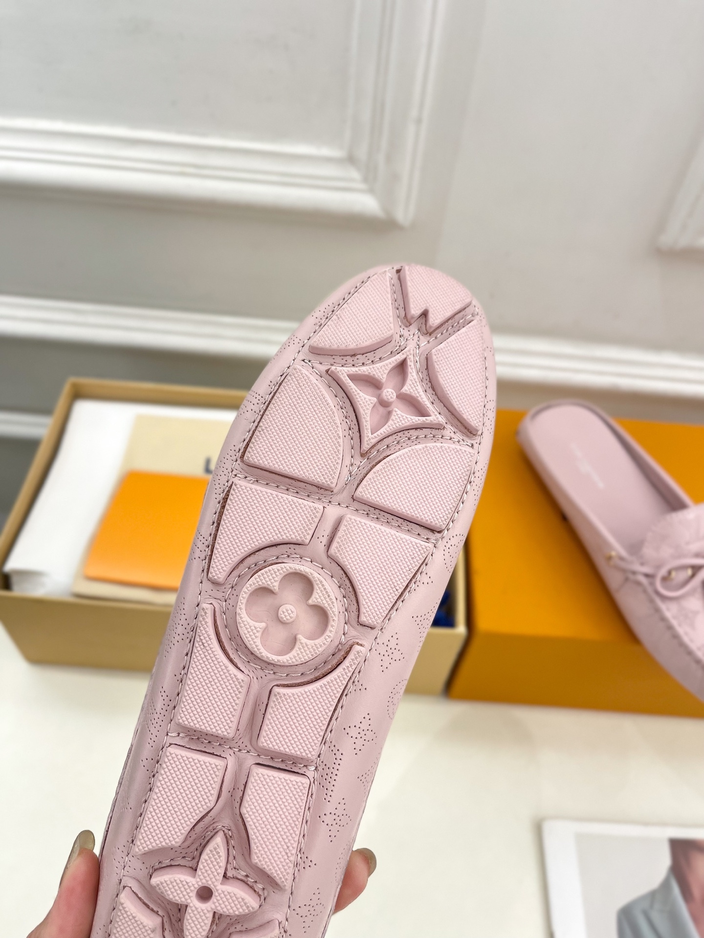 L Style Classic versatile bowknot loafers, half slippers