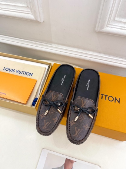 L Style Classic versatile bowknot loafers, half slippers