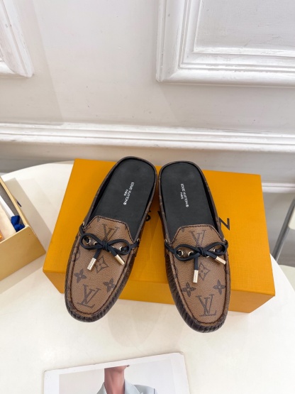 L Style Classic versatile bowknot loafers, half slippers