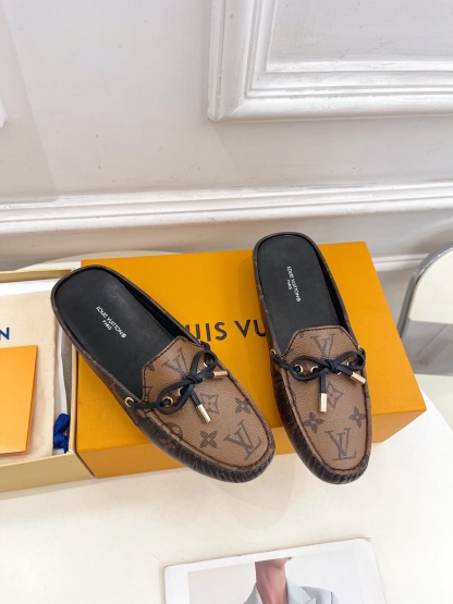 L Style Classic versatile bowknot loafers, half slippers