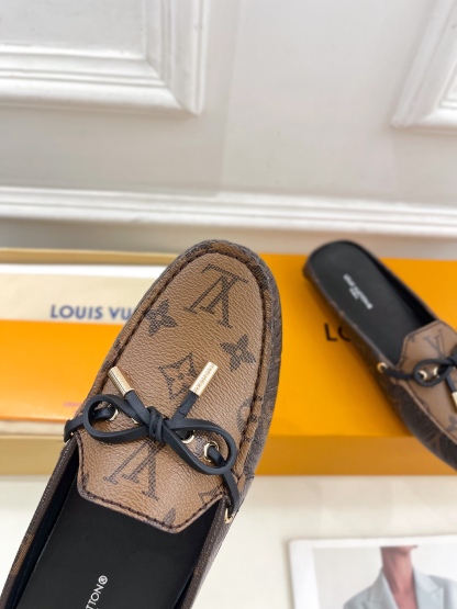 L Style Classic versatile bowknot loafers, half slippers