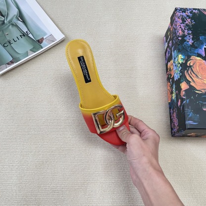 D Style gradient flat slippers