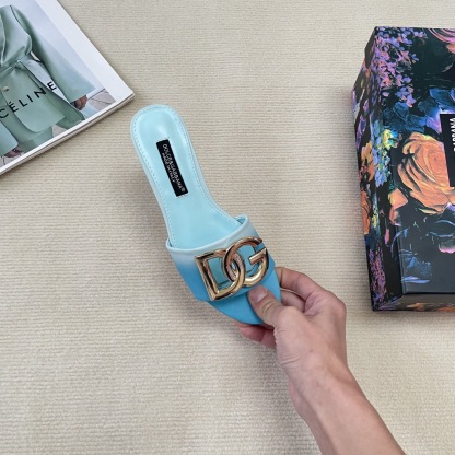 D Style gradient flat slippers