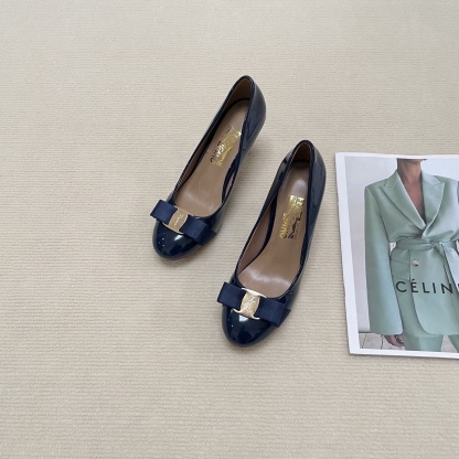 F Style Classic Bow Round Toe Mary Janes 1cm/4cm/7cm