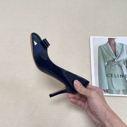 F Style Classic Bow Round Toe Mary Janes 1cm/4cm/7cm