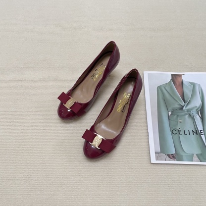 F Style Classic Bow Round Toe Mary Janes 1cm/4cm/7cm