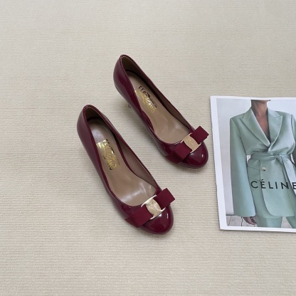 F Style Classic Bow Round Toe Mary Janes 1cm/4cm/7cm