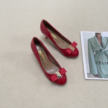 F Style Classic Bow Round Toe Mary Janes 1cm/4cm/7cm