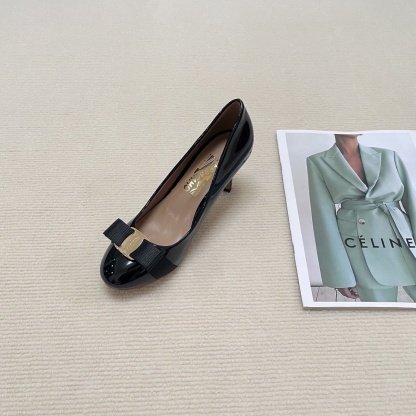 F Style Classic Bow Round Toe Mary Janes 1cm/4cm/7cm