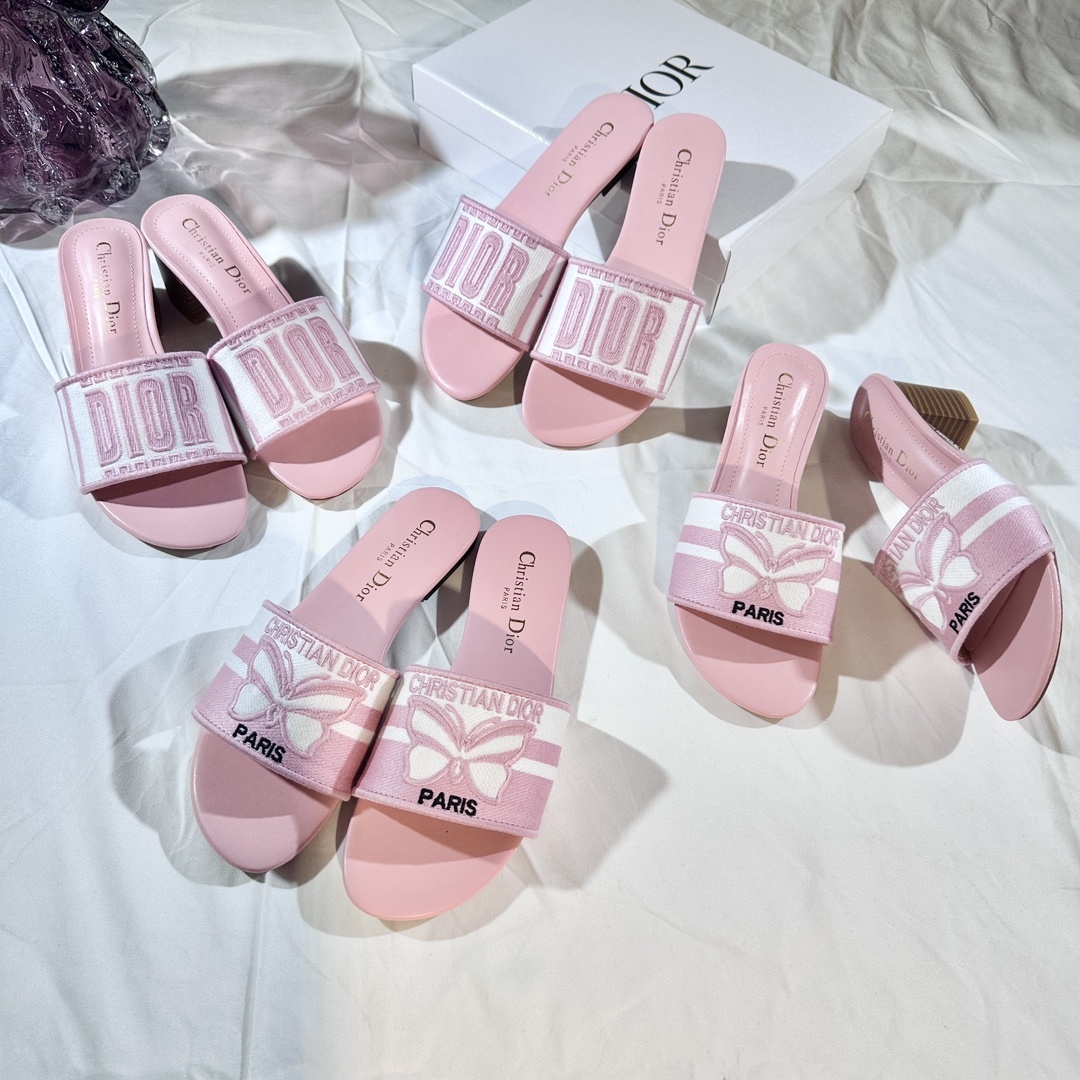 D Style 3D embroidery letters slippers 4.5cm