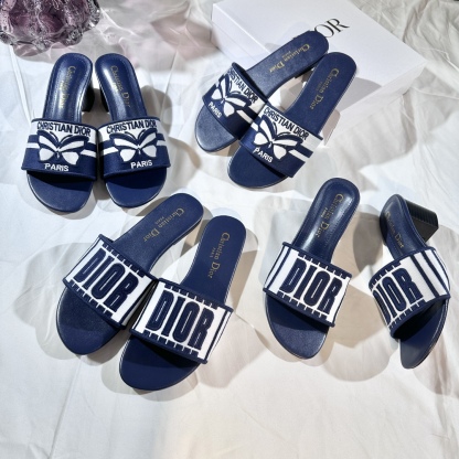 D Style 3D embroidery letters slippers 4.5cm