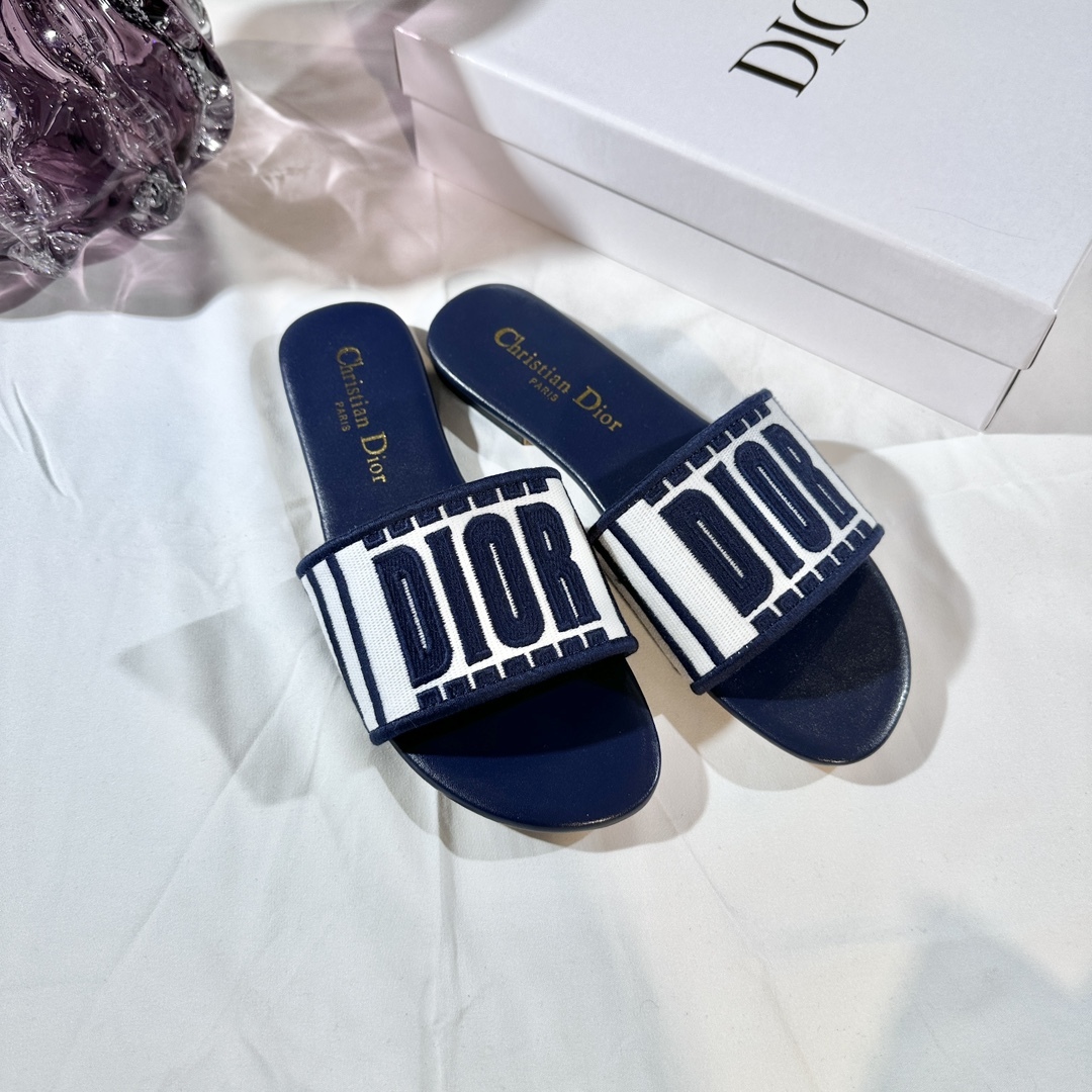 D Style 3D embroidery letters slippers Flats