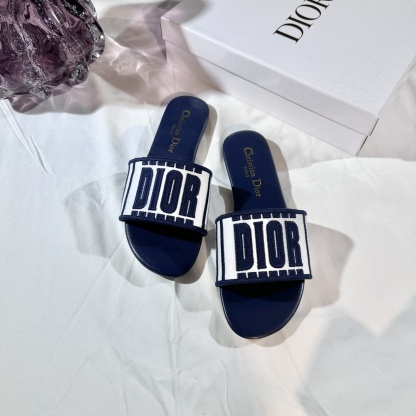 D Style 3D embroidery letters slippers Flats