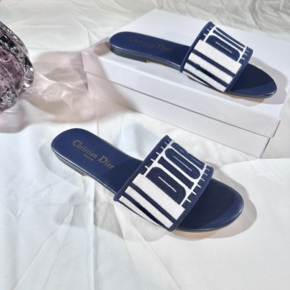 D Style 3D embroidery letters slippers Flats