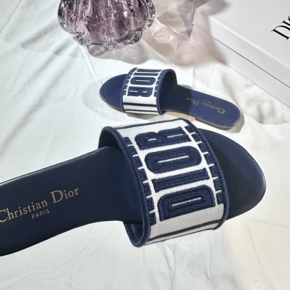 D Style 3D embroidery letters slippers Flats