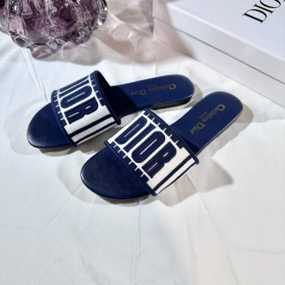 D Style 3D embroidery letters slippers Flats