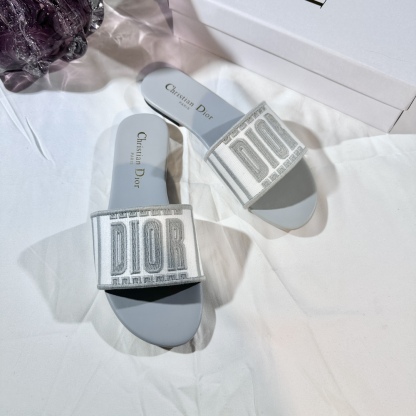 D Style 3D embroidery letters slippers Flats