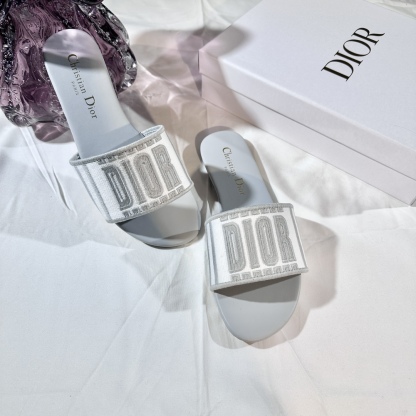 D Style 3D embroidery letters slippers Flats