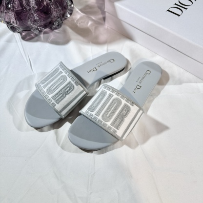 D Style 3D embroidery letters slippers Flats