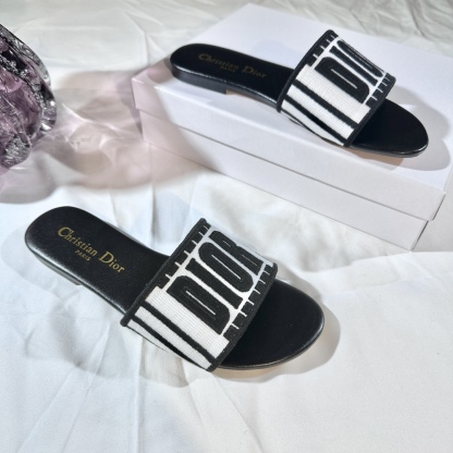 D Style 3D embroidery letters slippers Flats